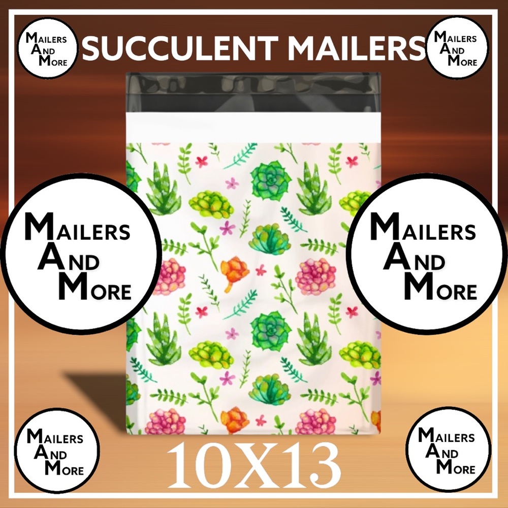 25 10X13 Poly Mailers Succulents  Shipping Envelopes PRICE IS FIRM - Picture 9 of 11